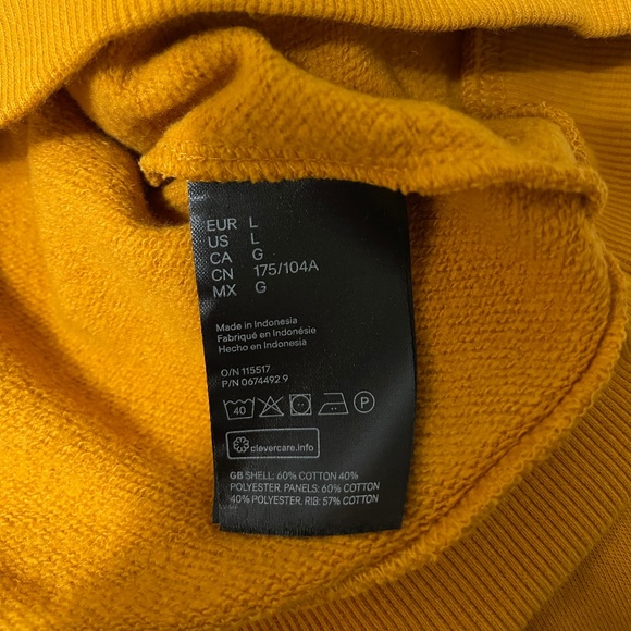 ☆ H&M Zip-up Sweatshirt | Semi-Crop | Mustard Yellow, Black and White - Picture 4 of 4